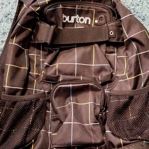 Burton backpack. Black with plaid design.